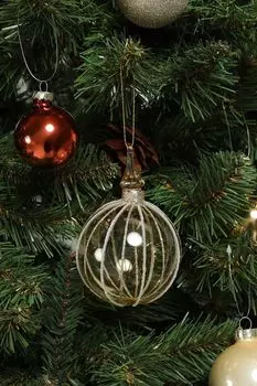 Елочный шар стеклянный с декором COINCASA