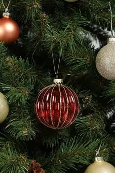 Елочный шар стеклянный с декором EDG