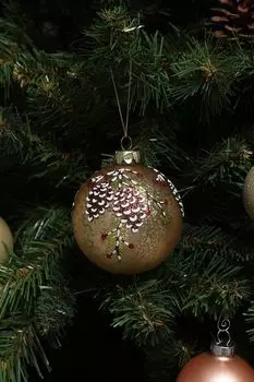 Елочный шар стеклянный с декором Holiday Classics