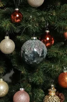 Елочный шар стеклянный с декором Holiday Classics