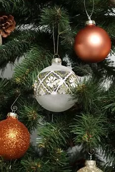 Елочный шар стеклянный с декором Holiday Classics