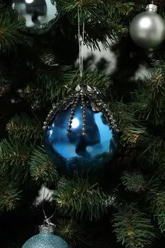 Елочный шар стеклянный с декором Karlsbach