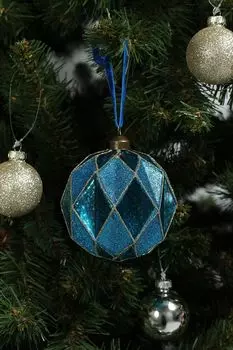 Елочный шар стеклянный с декором Karlsbach