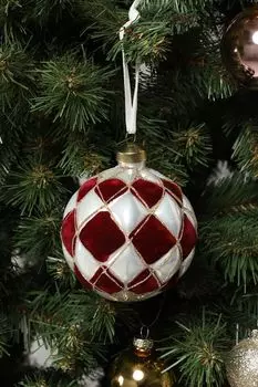 Елочный шар стеклянный с декором Karlsbach