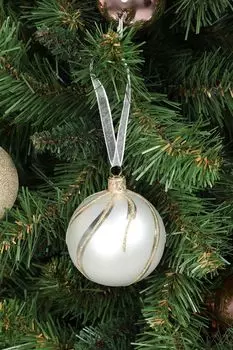 Елочный шар стеклянный с принтом COINCASA