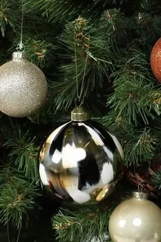 Елочный шар стеклянный с принтом COINCASA