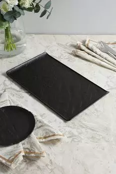 Фарфоровое черное блюдо Tognana