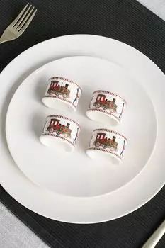 Фарфоровый набор из 4 колец для салфеток Полярный экспресс Easy Life