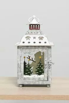 Фонарь рождественский винтаж Пусть идет снег Holiday Classics