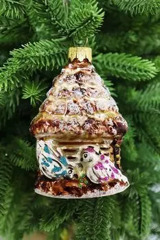 Формовая елочная игрушка Домик с птичками Max Christmas