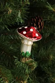 Формовая елочная игрушка на прищепке Мухомор Max Christmas