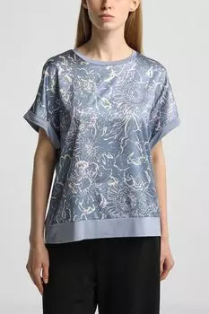 Футболка атласная с принтом Comma