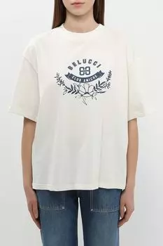 Футболка хлопковая с принтом BELUCCI