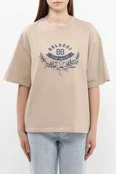 Футболка хлопковая с принтом BELUCCI