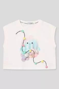 Футболка хлопковая без рукавов с принтом Choupette