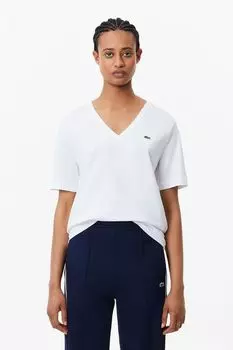 Футболка хлопковая c v-вырезом Lacoste