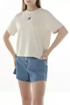 Футболка хлопковая логотипом Tommy Jeans