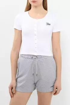 Футболка хлопковая на кнопках Guess Jeans