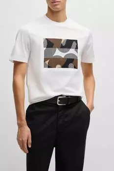 Футболка хлопковая принтом BOSS