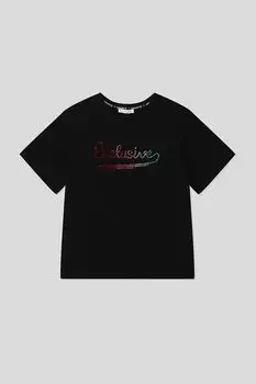 Футболка хлопковая с аппликацией из страз Choupette