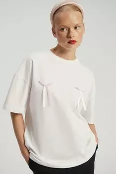 Футболка хлопковая с бантиками Nume