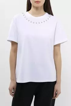 Футболка хлопковая с бусинами Rinascimento