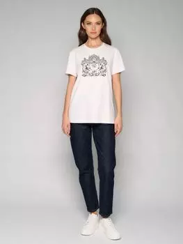 Футболка хлопковая с декором из страз ELEGANZZA