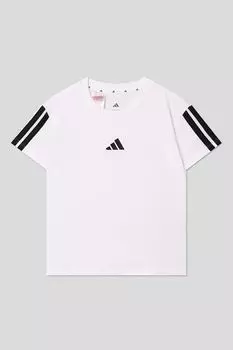 Футболка хлопковая с фирменной полосой Adidas