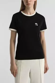 Футболка хлопковая с контрастными деталями Karl Lagerfeld