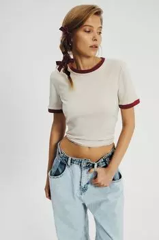 Футболка хлопковая с контрастными деталями Nume