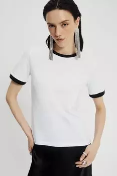 Футболка хлопковая с контрастными деталями Nume