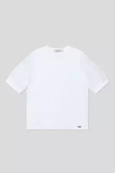 Футболка хлопковая с коротким рукавом и шитьем Junior Republic