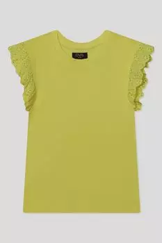 Футболка хлопковая с кружевной отделкой OVS