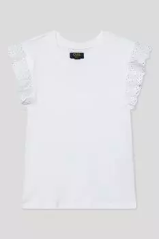 Футболка хлопковая с кружевной отделкой OVS