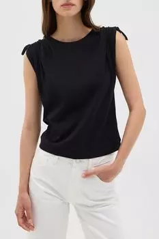 Футболка хлопковая с кулисками на рукавах OVS