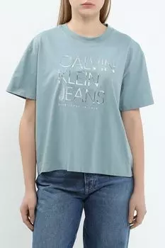 Футболка хлопковая с логотипом Calvin Klein Jeans