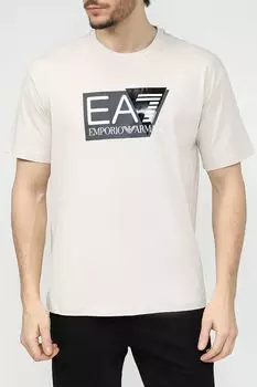 Футболка хлопковая с логотипом Ea7