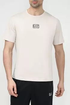 Футболка хлопковая с логотипом Ea7