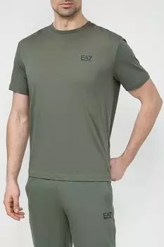 Футболка хлопковая с логотипом Ea7