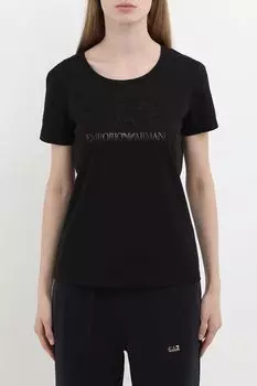 Футболка хлопковая с логотипом Ea7