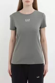 Футболка хлопковая с логотипом Ea7