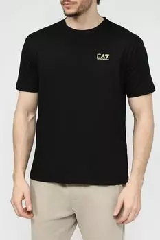 Футболка хлопковая с логотипом Ea7