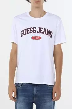 Футболка хлопковая с логотипом Guess Jeans