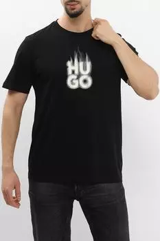 Футболка хлопковая с логотипом HUGO