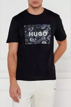Футболка хлопковая с логотипом HUGO