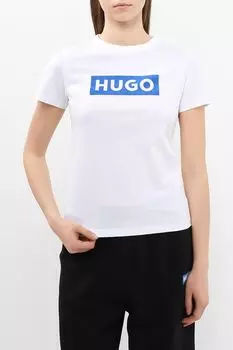 Футболка хлопковая с логотипом HUGO