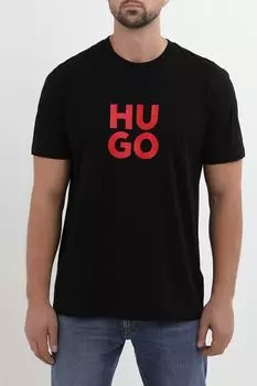 Футболка хлопковая с логотипом HUGO