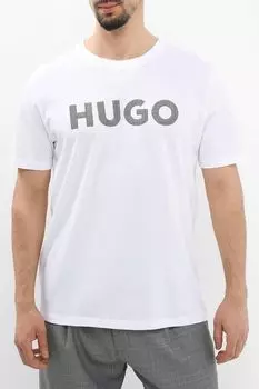 Футболка хлопковая с логотипом HUGO