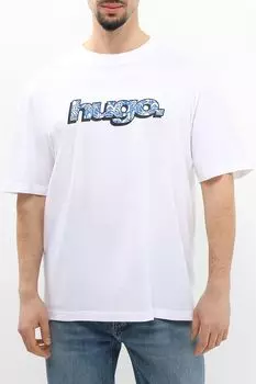 Футболка хлопковая с логотипом HUGO