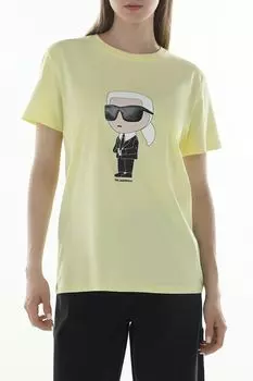 Футболка хлопковая с логотипом ikonik 2.0 choupette Karl Lagerfeld